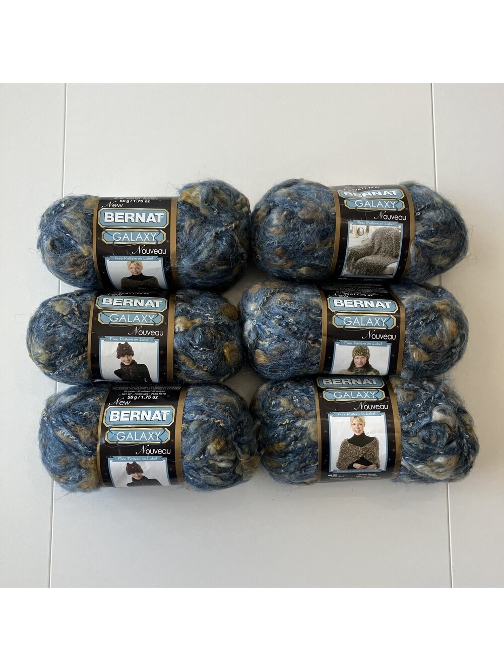 Lot of 6 Bernat GALAXY Nouveau STAR Yarn Alpaca Mohair Polyester Acrylic 150832